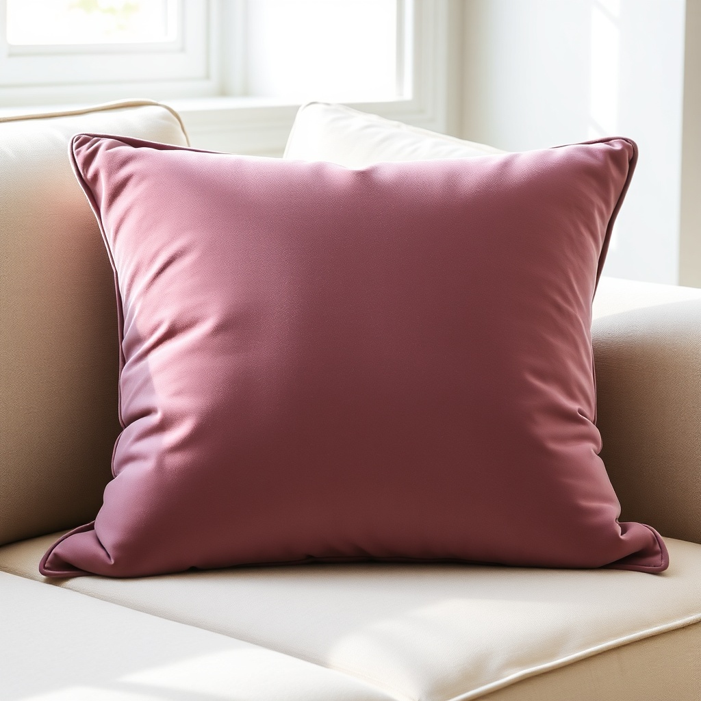 Grand coussin velours XXL 60x60 cm mauve en gros