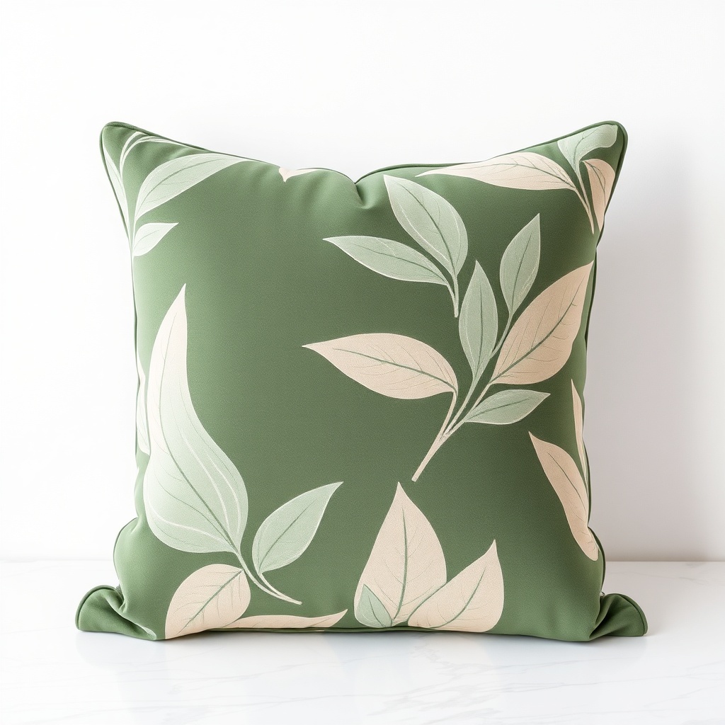 Coussin velours imprimé motifs botaniques en gros